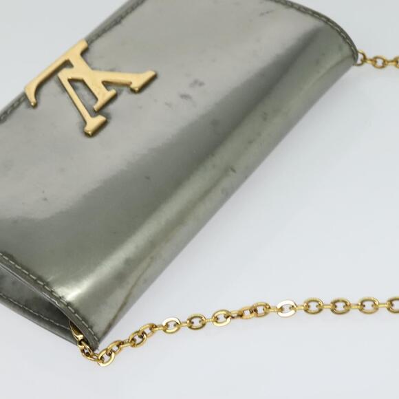 LOUIS VUITTON Vernis Pochette Louise PM Clutch Bag Silver - Picture 6 of 16
